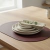 Toptan Bordo Deri Amerikan Servis 33x44 cm – Tam Oval
