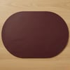 Toptan Bordo Deri Amerikan Servis 33x44 cm – Tam Oval