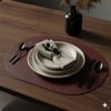 Toptan Bordo Deri Amerikan Servis 33x44 cm – Tam Oval
