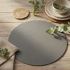 Toptan Gri Deri Amerikan Servis 33x33 cm – Yuvarlak