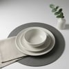Toptan Gri Deri Amerikan Servis 33x33 cm – Yuvarlak