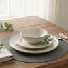 Toptan Gri Deri Amerikan Servis 33x33 cm – Yuvarlak