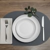 Toptan Gri Deri Amerikan Servis 33x44 cm – Tam Oval