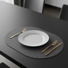 Toptan Gri Deri Amerikan Servis 33x44 cm – Tam Oval