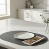 Toptan Gri Deri Amerikan Servis 33x44 cm – Tam Oval
