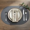 Toptan Gri Deri Amerikan Servis 33x44 cm – Tam Oval