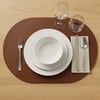 Toptan Kahverengi Deri Amerikan Servis 33x44 cm – Tam Oval