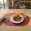 Toptan Kırmızı Deri Amerikan Servis 33x44 cm – Tam Oval
