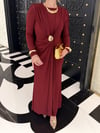 Asena Elbise Bordo