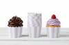25'li Pastel Mor Çizgili Cupcake Kek Kapsülü