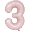3 Pembe Saten Rakam Folyo Balon