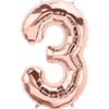 3 Rose Gold Rakam Folyo Balon