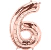 6 Rose Gold Rakam Folyo Balon