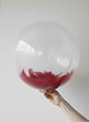 Bordo Tüylü Şeffaf Balon