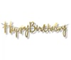 Gold İtalik Kaligrafi Happy Birthday Yazısı