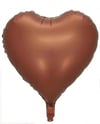 Kahverengi Saten Kalp Folyo Balon
