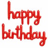 Kırmızı Happy Birthday Yazılı Set