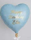 Kişisel Mavi Kalp Folyo Balon