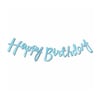 Mavi İtalik Happy Birthday Yazısı