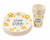 Papatya Temalı Tabak Bardak Set 8 Li
