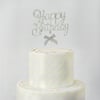 Pasta Çubuk Süs Happy Birthday Gümüş 