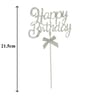 Pasta Çubuk Süs Happy Birthday Gümüş 