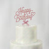 Pasta Çubuk Süs Happy Birthday Pembe