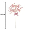 Pasta Çubuk Süs Happy Birthday Pembe