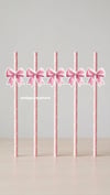 Pembe Fiyonk Tema Pipet (8 Adet)