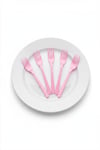 Plastik Pembe Çatal (25 Adet)