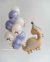 RETRO HAPPY BİRTHDAY YAZILI DİNAZOR FOLYO BALON KONSEPT