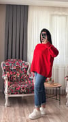Kırmızı Oversize Kazak