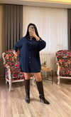 Lacivert Oversize Gömlek