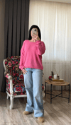 Pembe Merserize Bluz