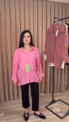 Premium Pembe Oversize Gömlek