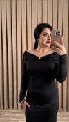 Siyah Tokalı Elbise
