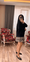 Siyah V Yaka Yumoş Bluz