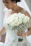 Baby Breath With White Roses
