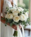 White Roses Bridal Bouquet