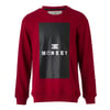 MONEEY DERİ BASKILI KIRMIZI SWEATSHİRT 