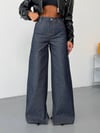 adın Yüksek Bel Paçası Yırtmaçlı Wide Leg Jean Pantolon Bol Paça Kot Pantolon