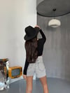 Bandana Detaylı Yüksek Bel Denim Şort - Tasarım Kesim Kot Şort