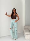 Denim Geniş Paça Kemer Detaylı Jean