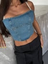 Denim Korsaj Görünümlü Askılı Büstiyer
