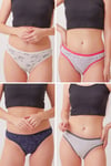 Desenli Bikini Bayan Külot 4lü Paket