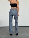 Desenli Yüksek Bel Denim