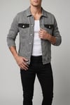 Erkek Bloklu Cep Detaylı Slim Fit Jean Ceket Gömlek