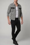 Erkek Bloklu Cep Detaylı Slim Fit Jean Ceket Gömlek