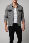 Erkek Bloklu Cep Detaylı Slim Fit Jean Ceket Gömlek
