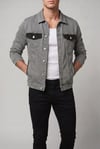 Erkek Bloklu Cep Detaylı Slim Fit Jean Ceket Gömlek